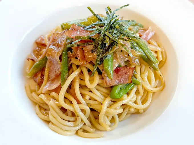 アスパラとベーコンのバター醬油
